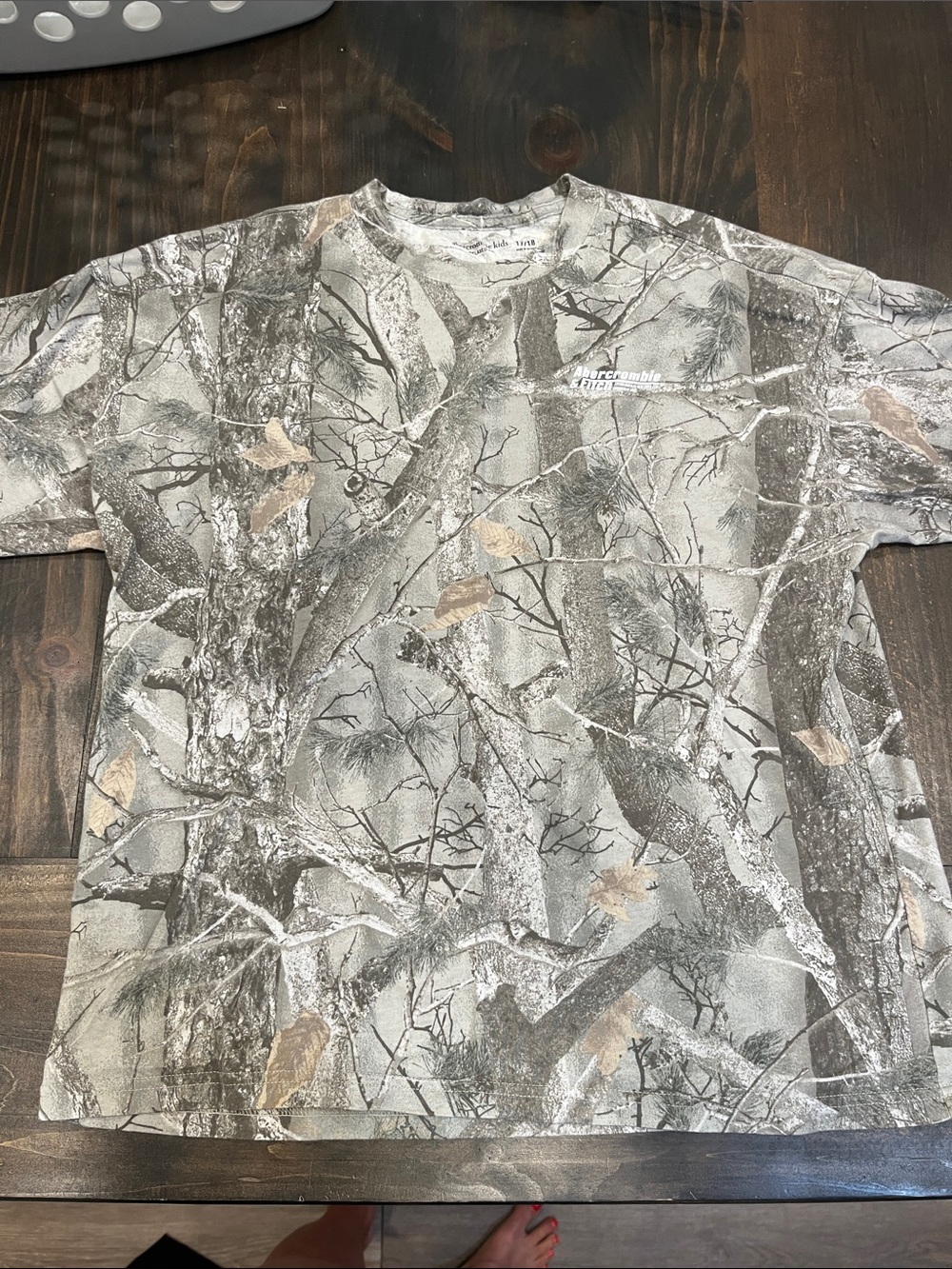 Abercrombie & Fitch Boys  Gray Camouflage Short-Sleeve Shirt